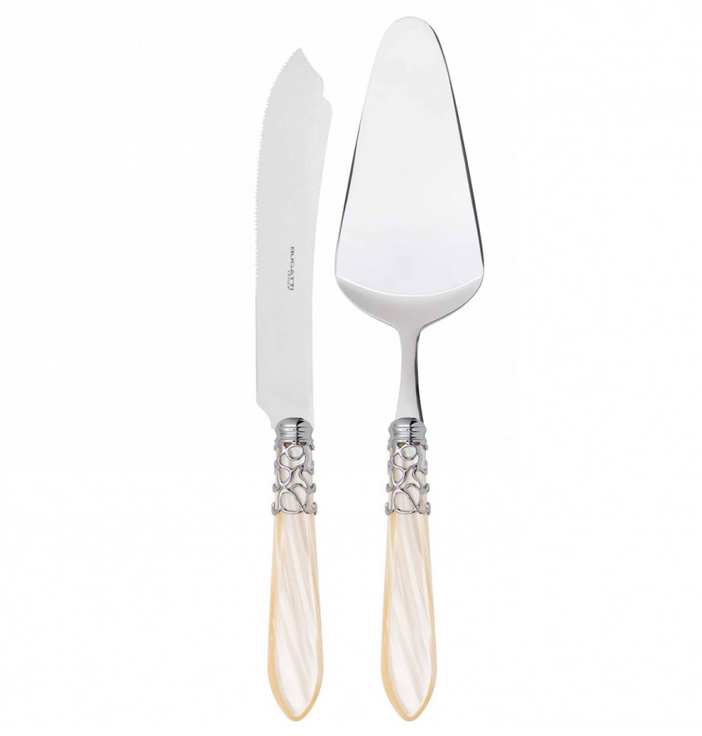 Two Piece Cake Serving Set in Ivory