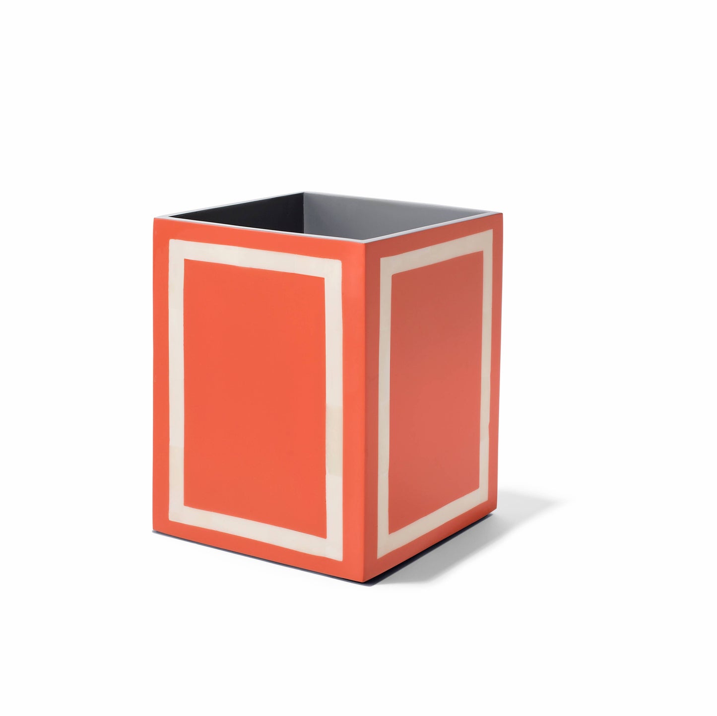 Orange/Coral and Bone Waste bin