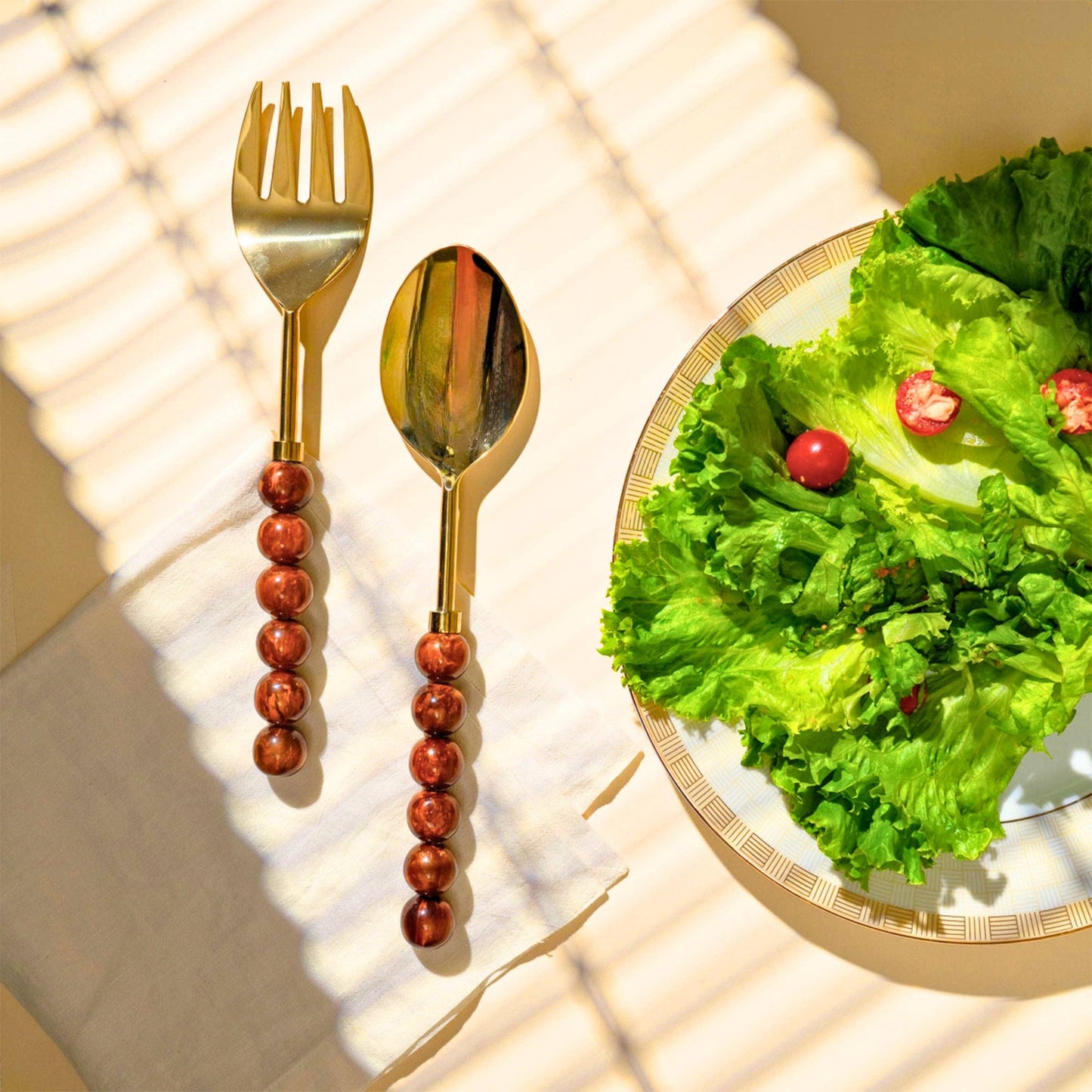 Caramel Salad Server Set