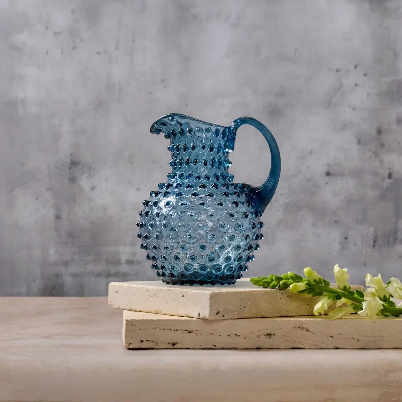 Handblown Hobnail Creamer - Midnight Blue