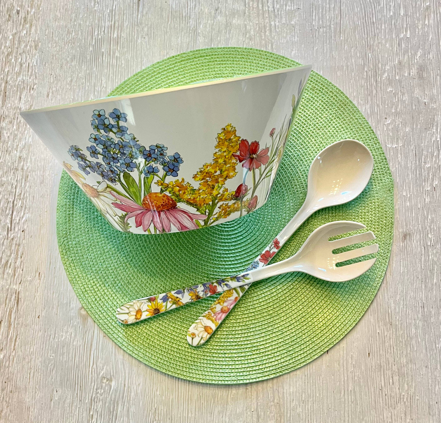 Wildflower Floral Utensil/Salad Kitchen Set