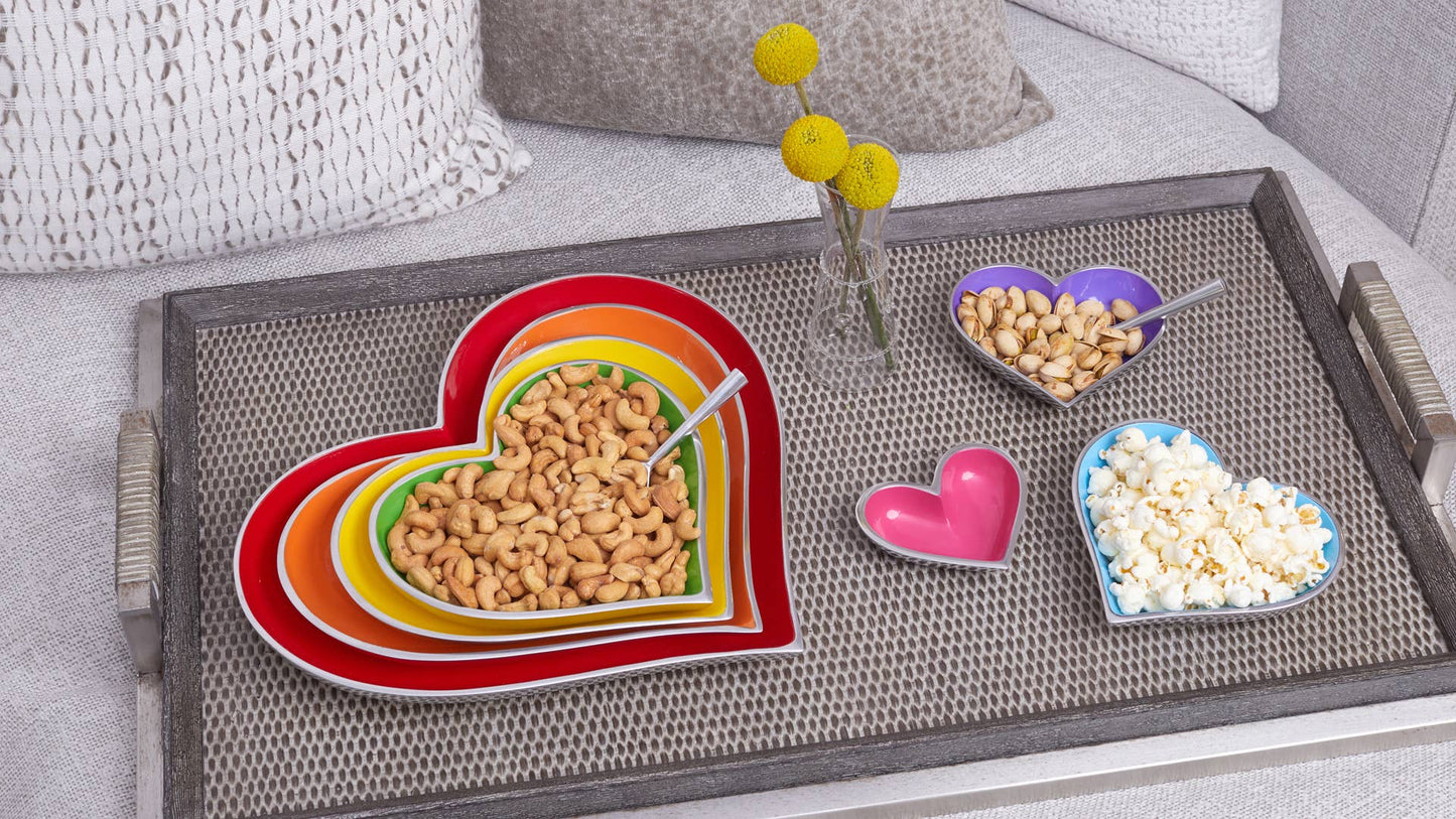 7 Hearts Set with 3 Heart Spoons - Rainbow