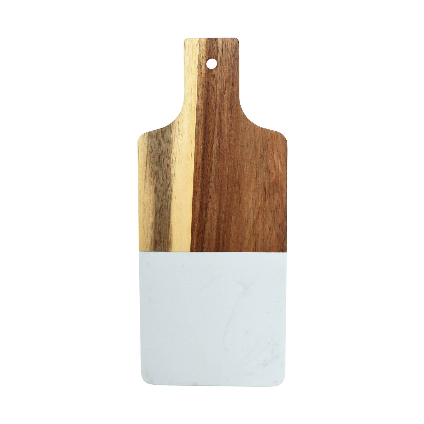 White Marble and Acacia Wood Handled Bread Board
