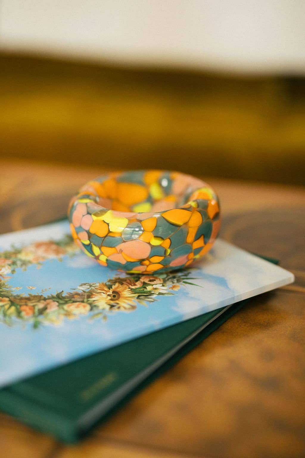 Glass Blown 90's Neon Bubble Bowl