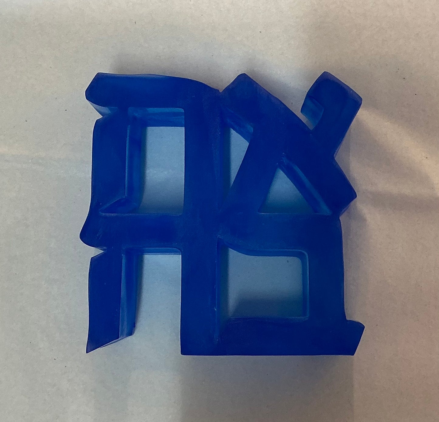 Blue Ahava "LOVE" Sculpture in Resin