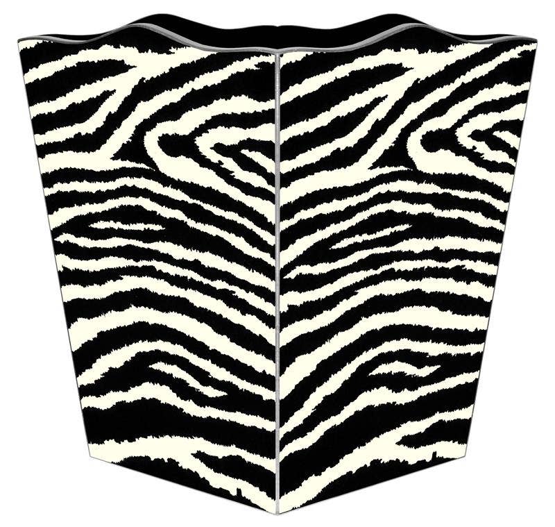 Wastepaper basket in Zebra Stripe