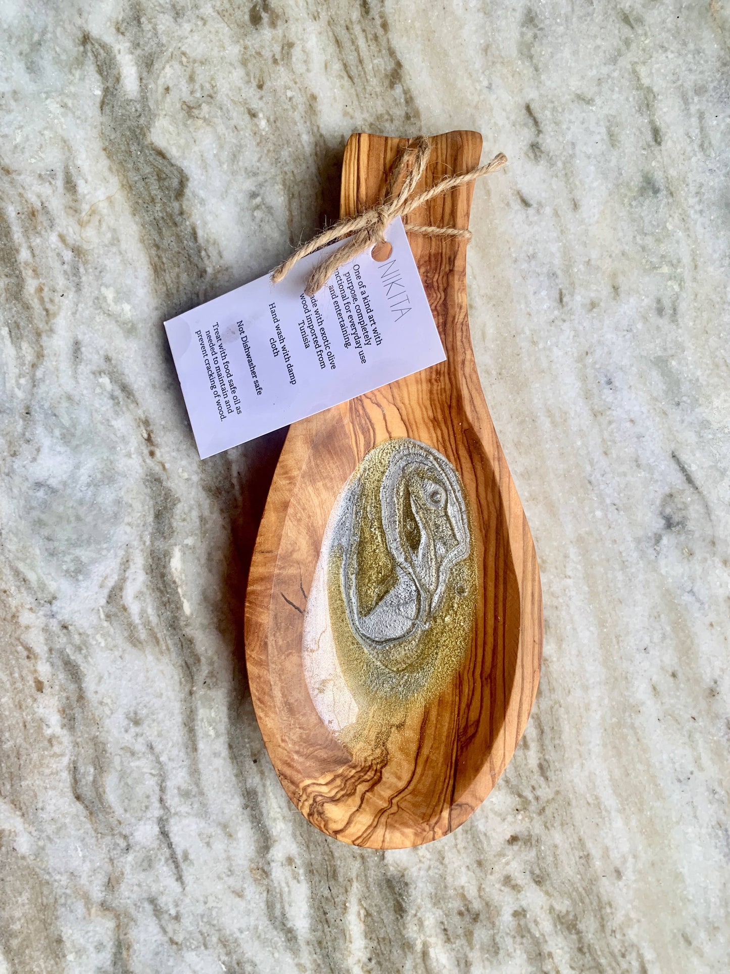 Olive Wood Spoon Holder