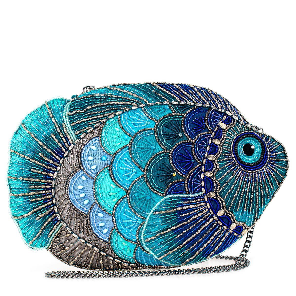 Gone Fishing Beaded Fish Multi Color Crossbody Handbag