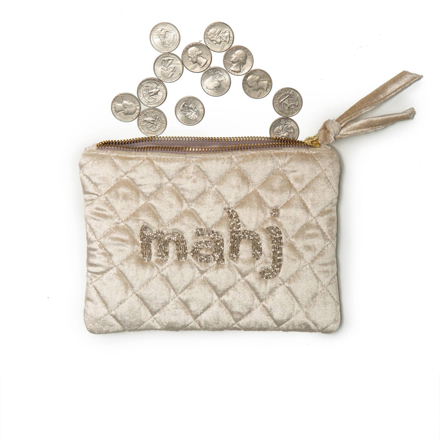 Mahjong Bag Travel Set - Silver (3 pieces)