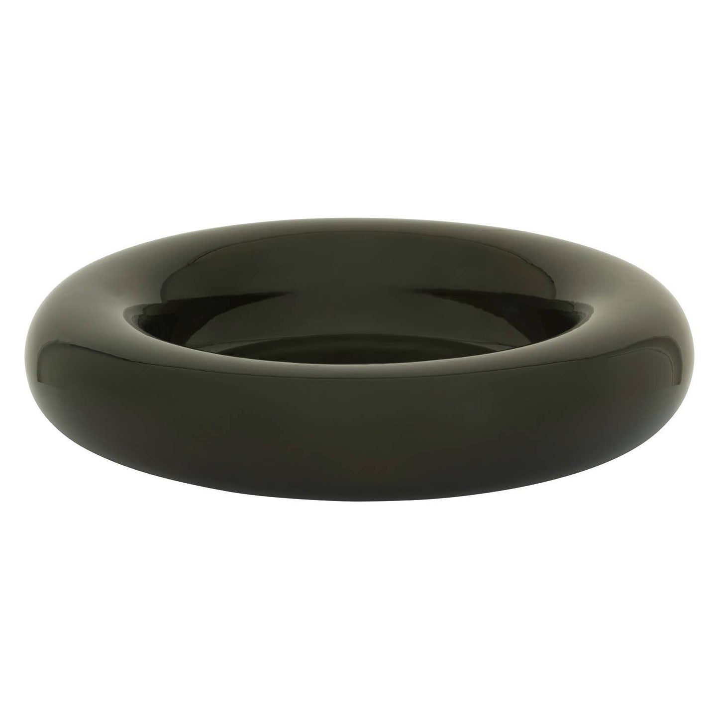 Round Black Serving Bowl