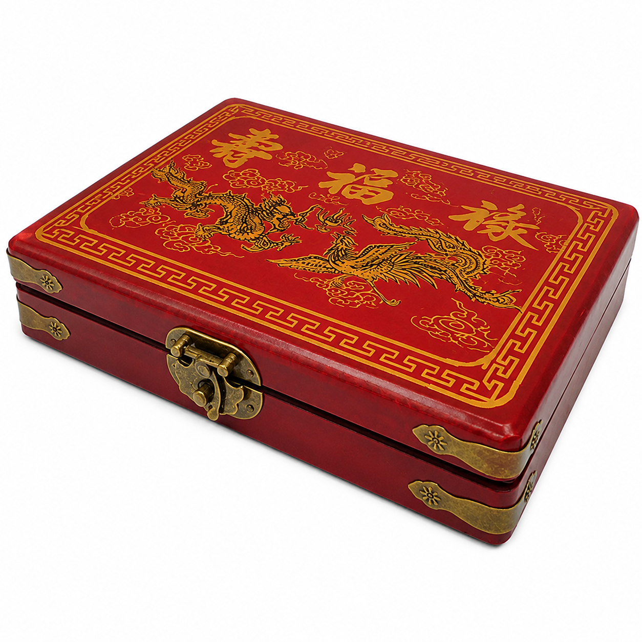 Mini Mahjong Set with Vintage Leather Case