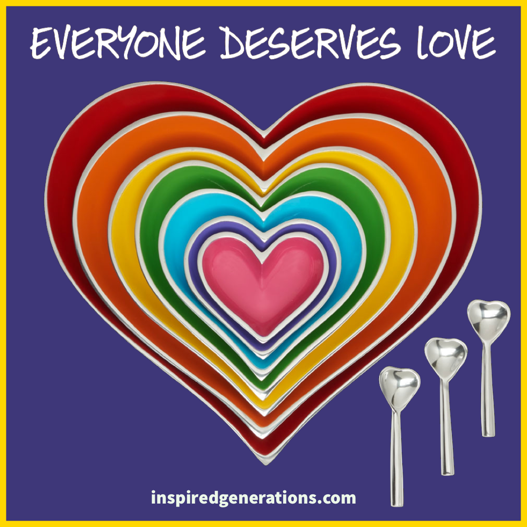 7 Hearts Set with 3 Heart Spoons - Rainbow