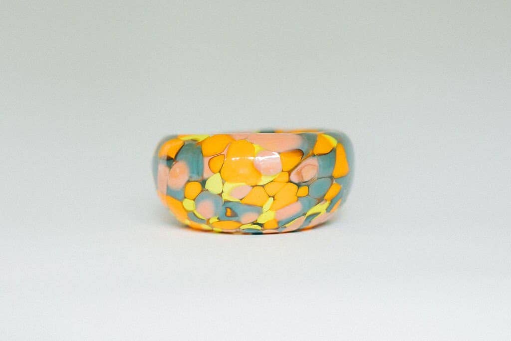 Glass Blown 90's Neon Bubble Bowl