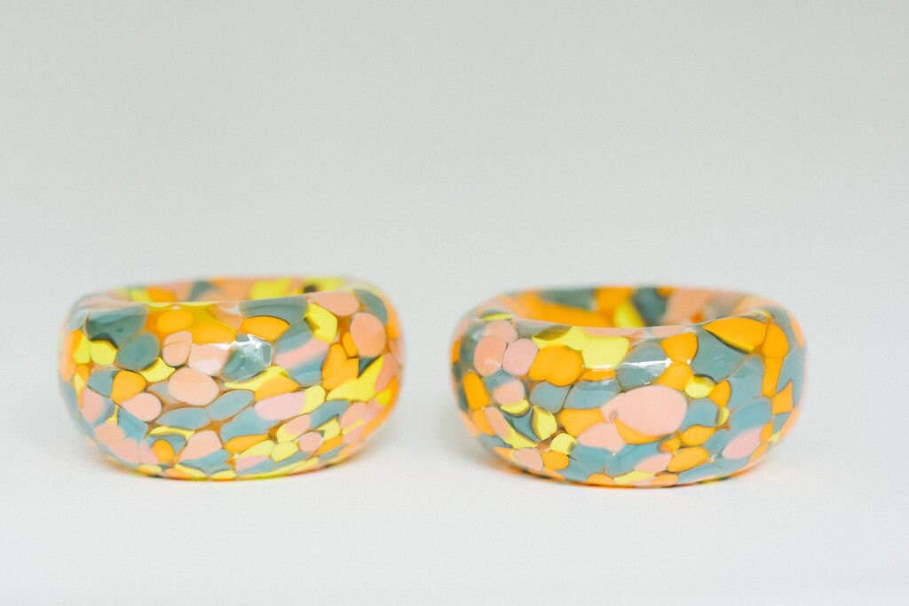 Glass Blown 90's Neon Bubble Bowl