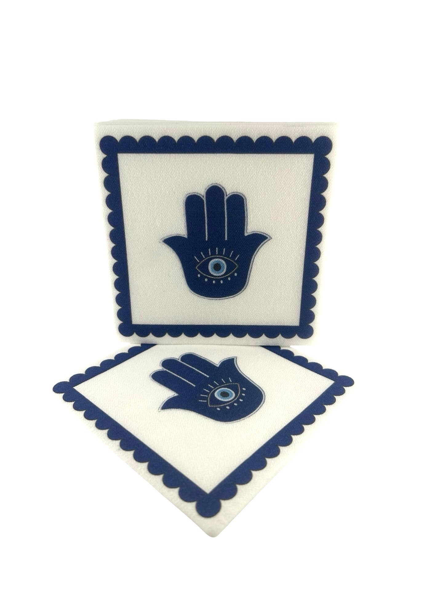 Linen-Feel Cocktail Napkins, Hamsa