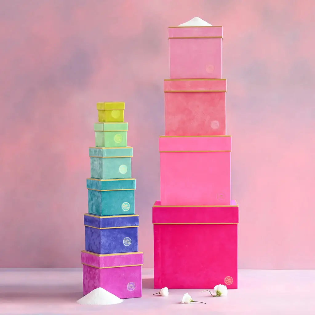 Glitterville Patisserie Square Stacking Boxes, St/10, Paper,