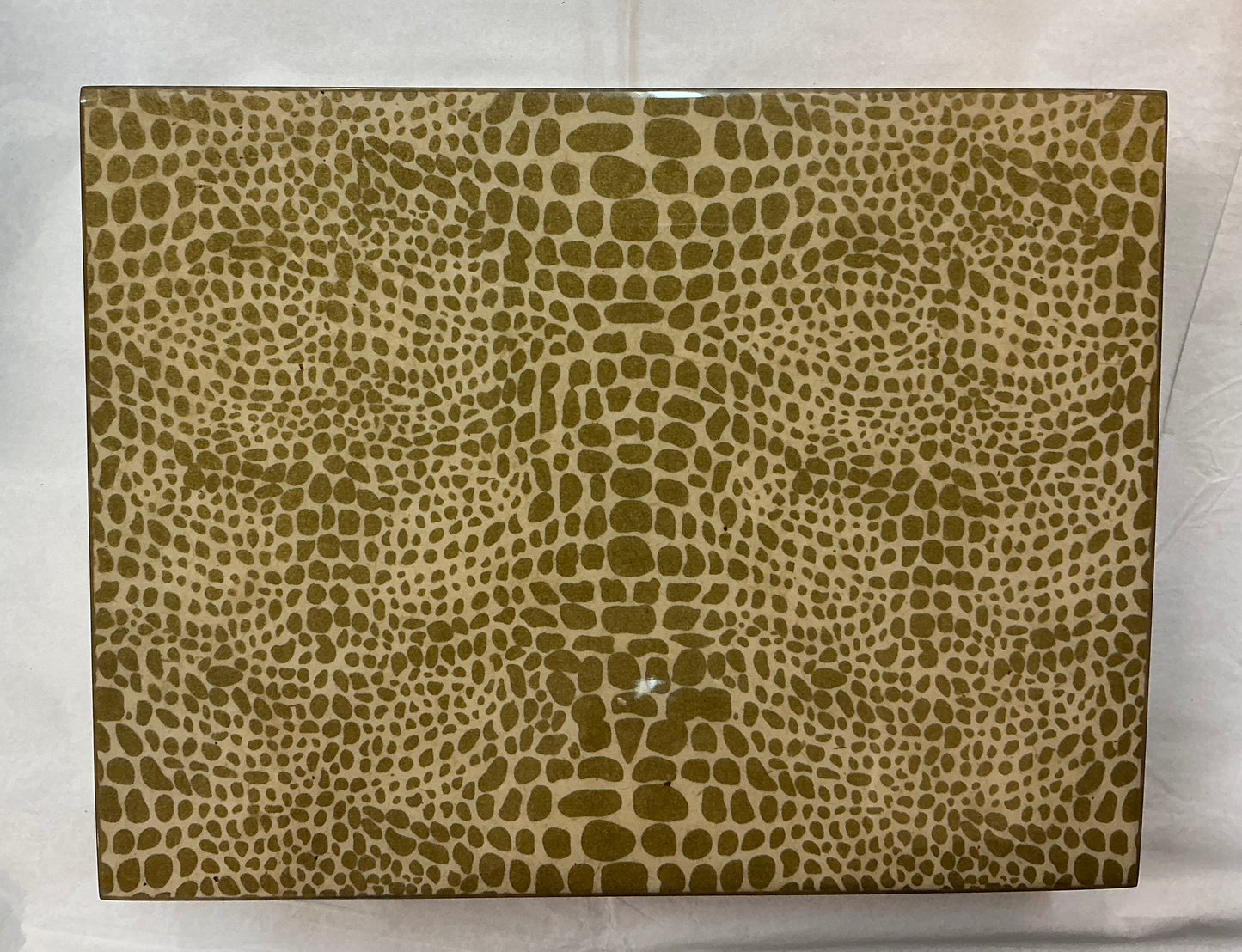 Gold Croc Lacquered Rectangular Box