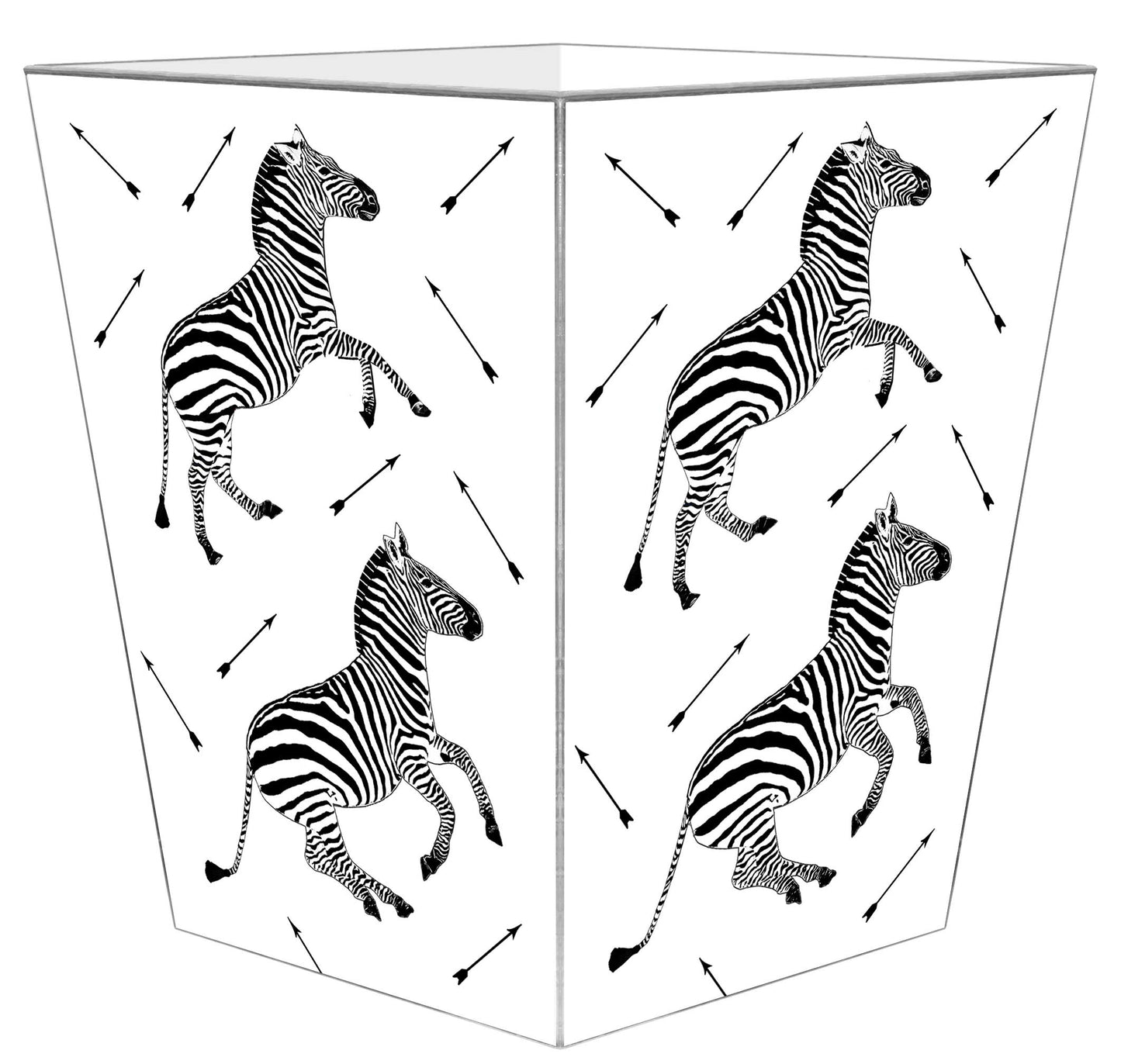 Wastepaper Basket in Zebra Trot on White