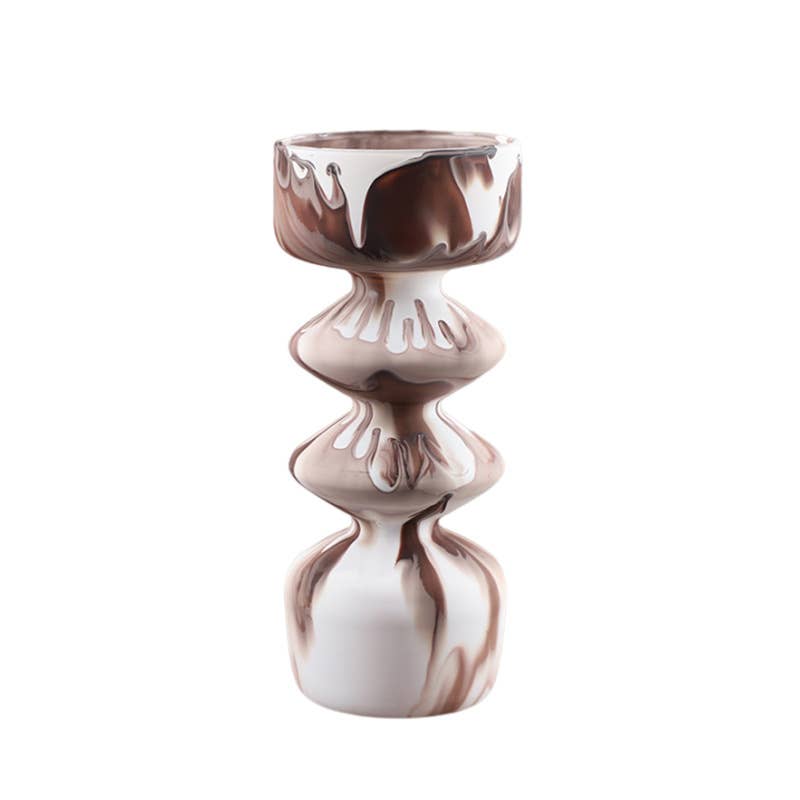 Marble Effect Candle Holder Vase | Hydroponic Flower Vase