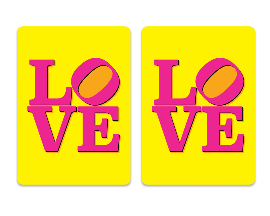 Cards-plastic playing cards LOVE block letters