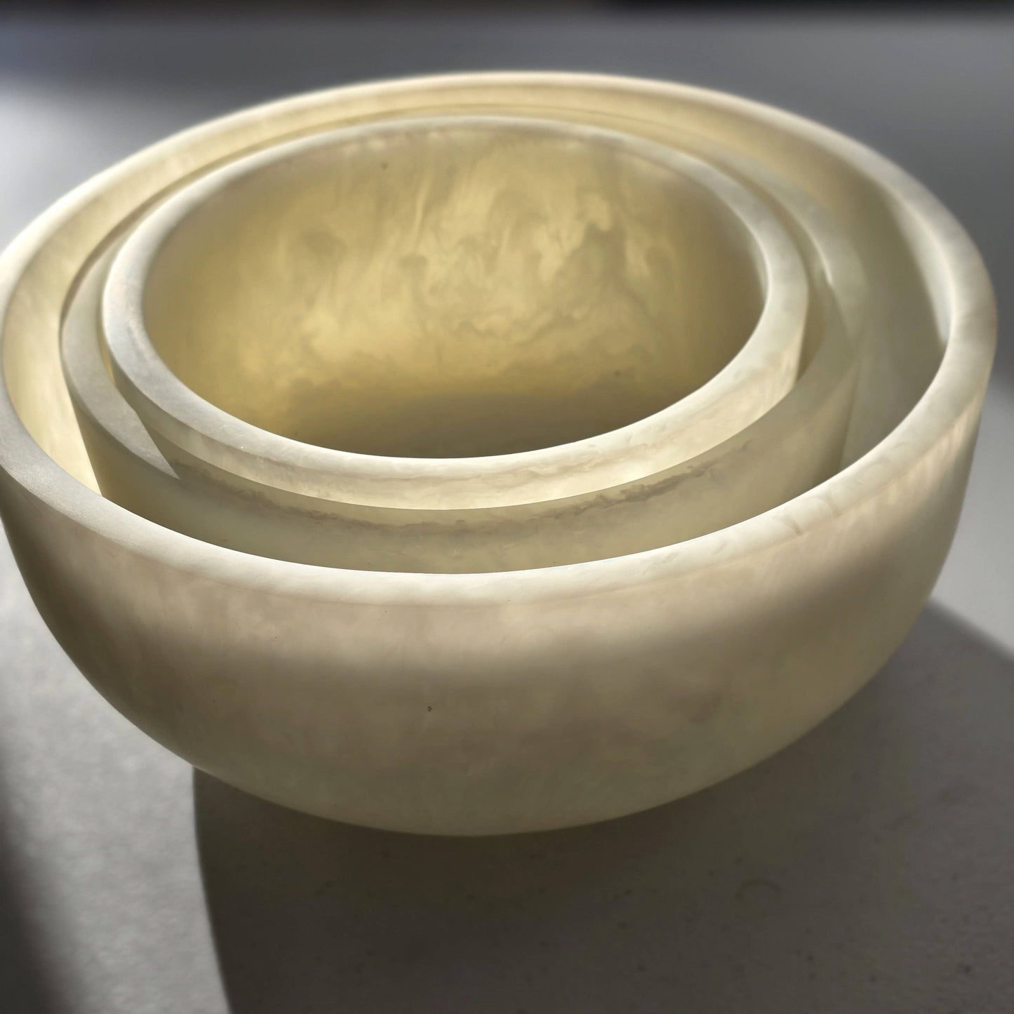 Serving Bowls - 3 bowls Matte Finish set - Hand-poured Resin