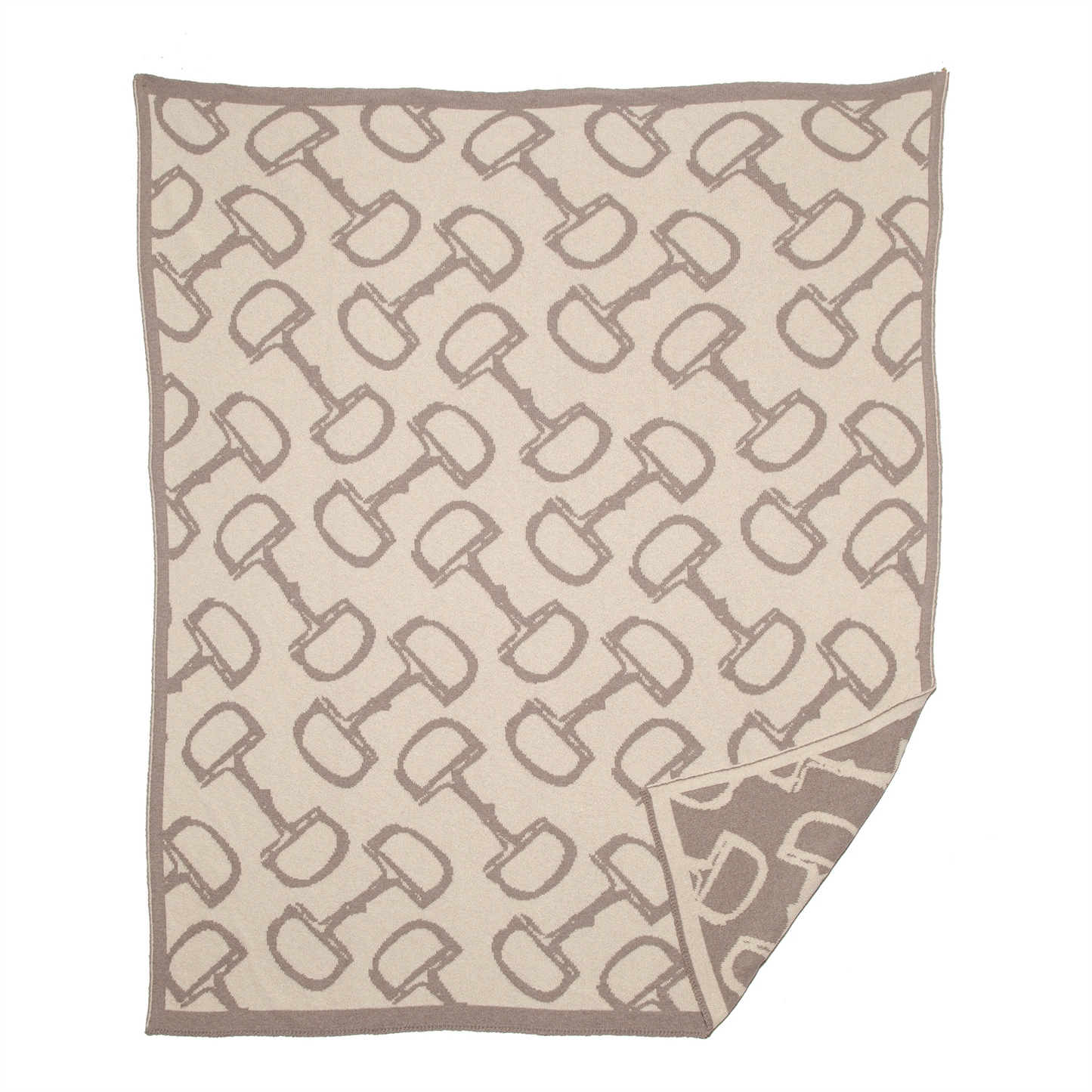 Equestrian Horse Bits Reversible Throw Blanket