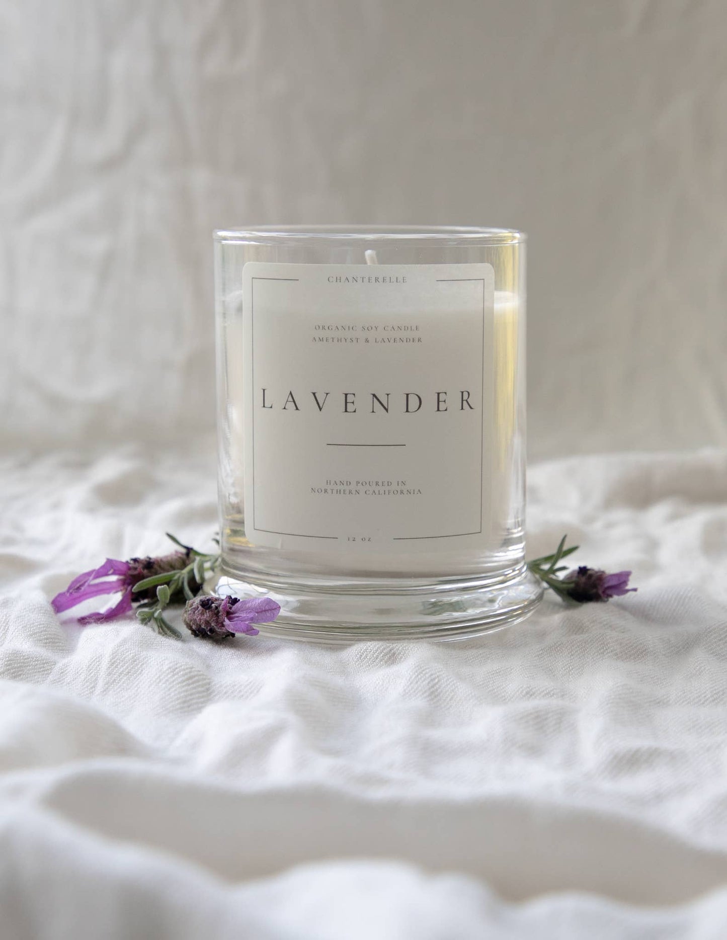 Lavender with Lavender and Amethyst Organic Soy Candle 10 oz