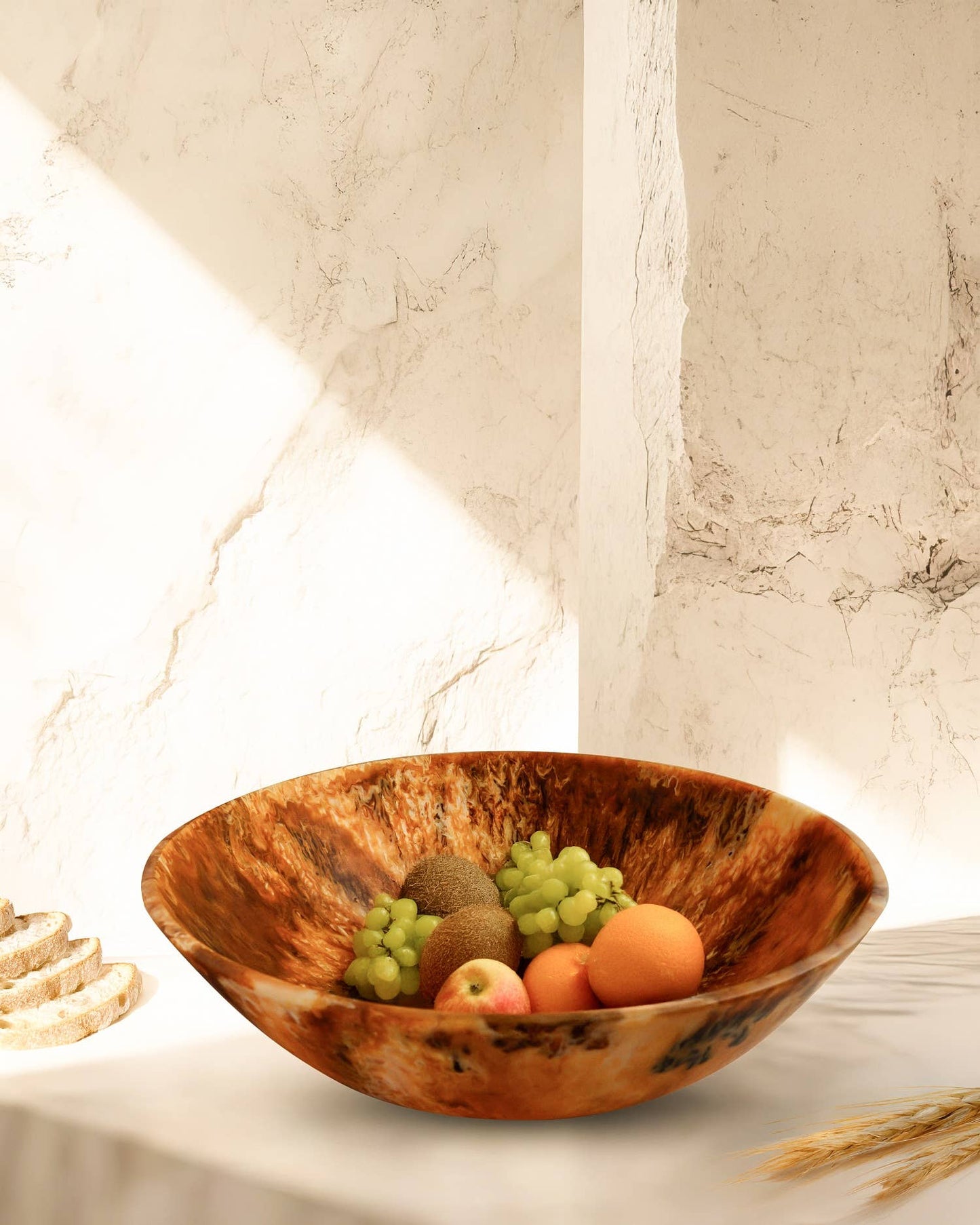 Matte Tortoise Resin Bowl Dia 19.5"