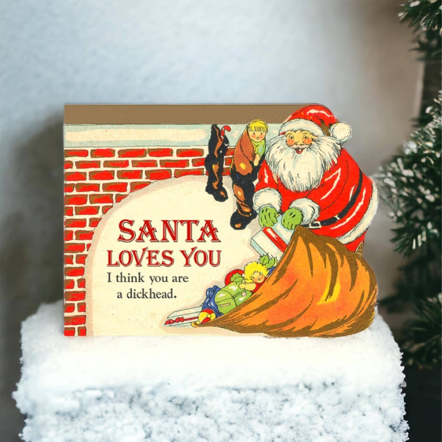 Santa Loves You - Adult Christmas Greeting Card