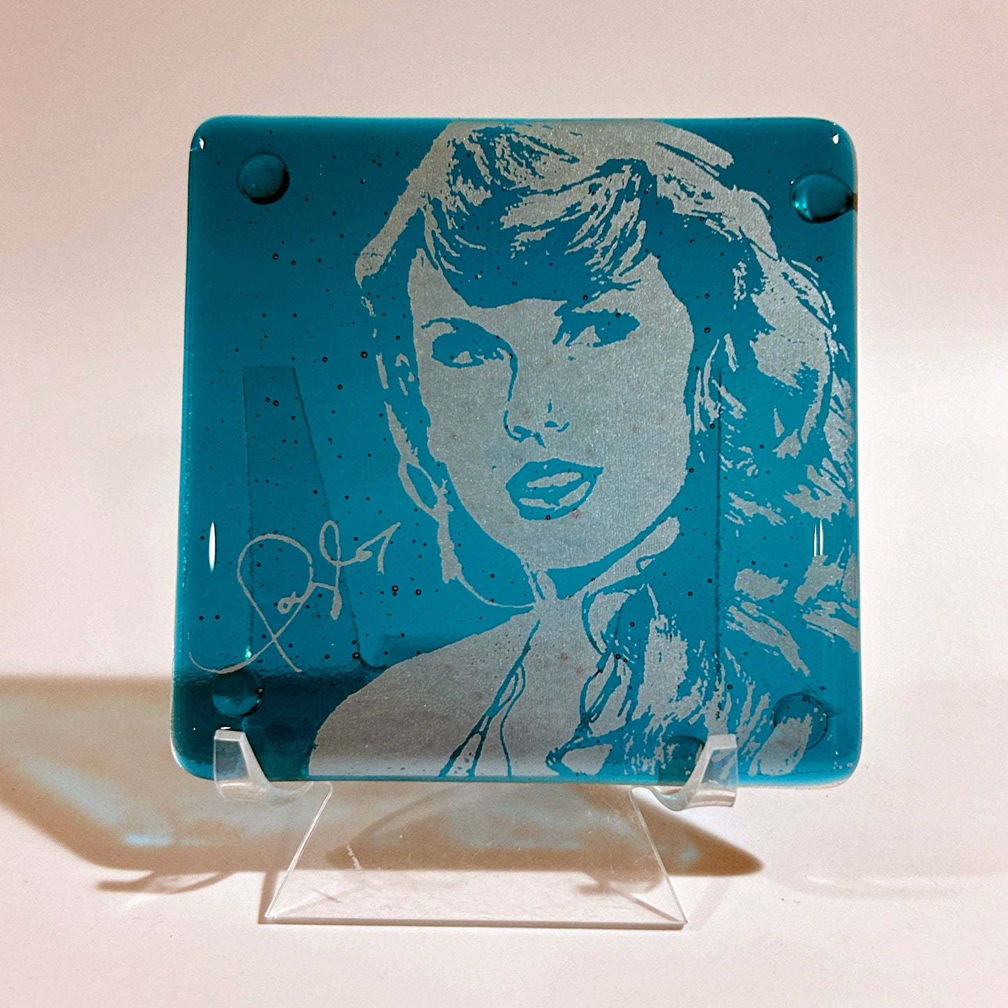Taylor Swift Fused Glass 4" Single Coaster