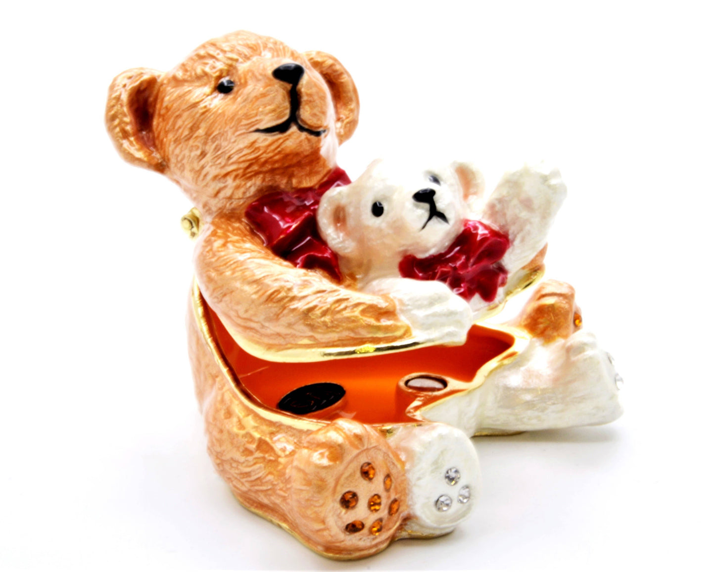 Two Bears Trinket  Box. Beautifully Made with Enamel
