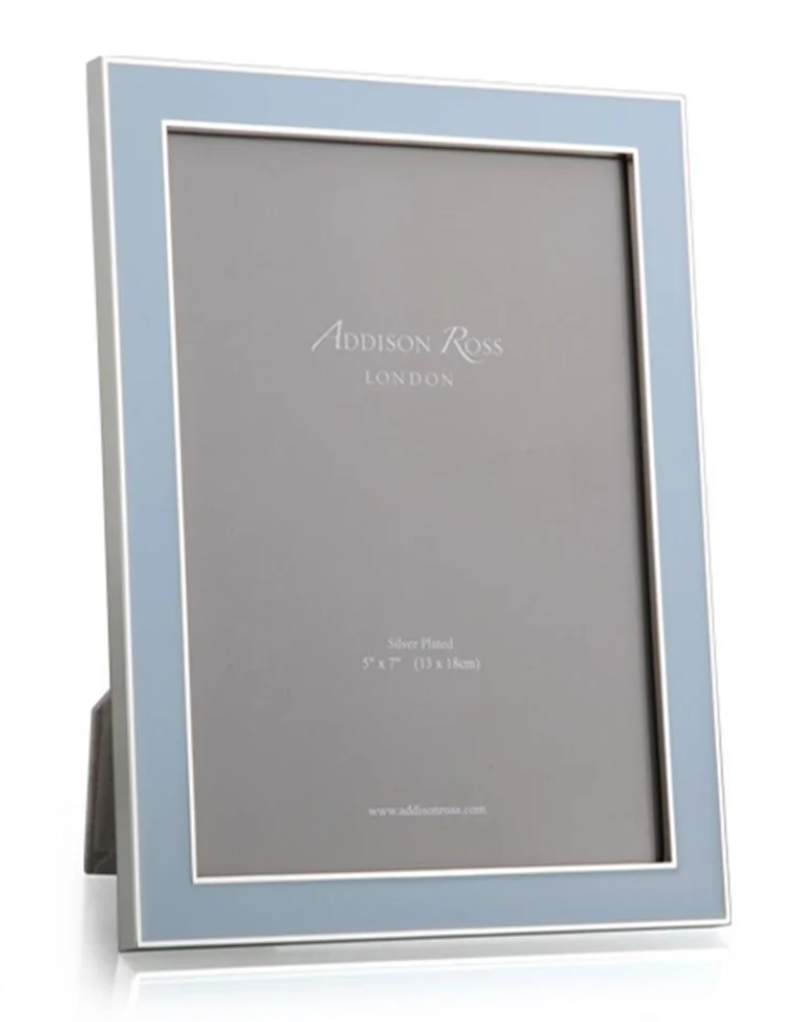Powder Blue Enamel & Silver Frame 8x10