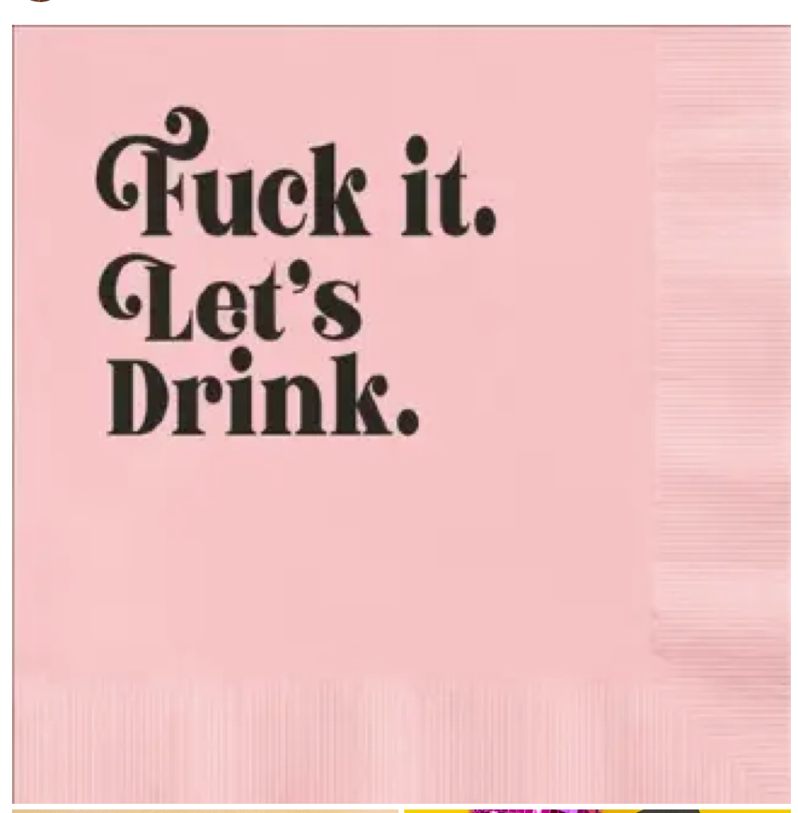 Fuck It. Let's Drink Funny Foil Cocktail Beverage Napkin