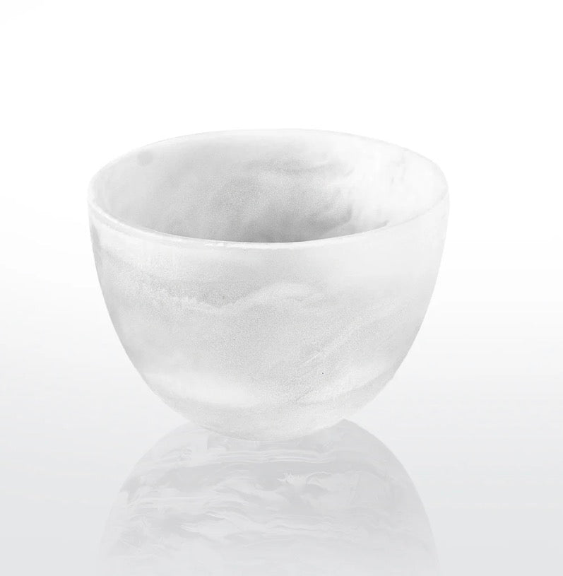 White Swirl Resin Everyday Deep Bowl (Small)