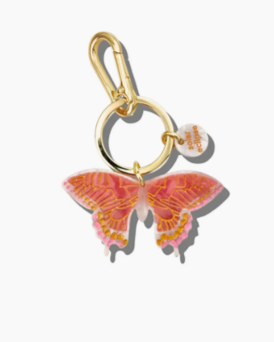 Hand-painted Swallowtail Bag Charm + Keychain | Eco-Friendly