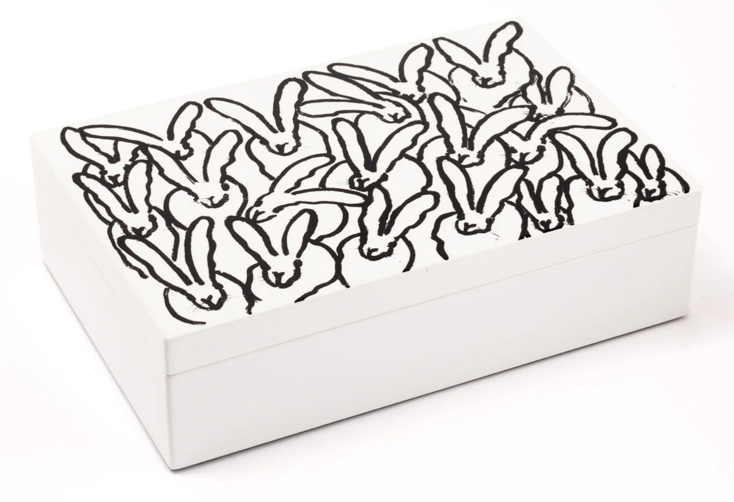 Hutch Lacquer Box with Bunnies by Hunt Slonem