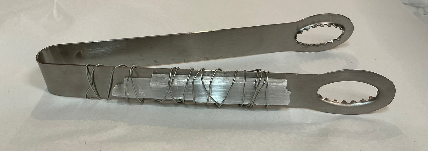 Stainless Serving Tongs with Gemstone Handle