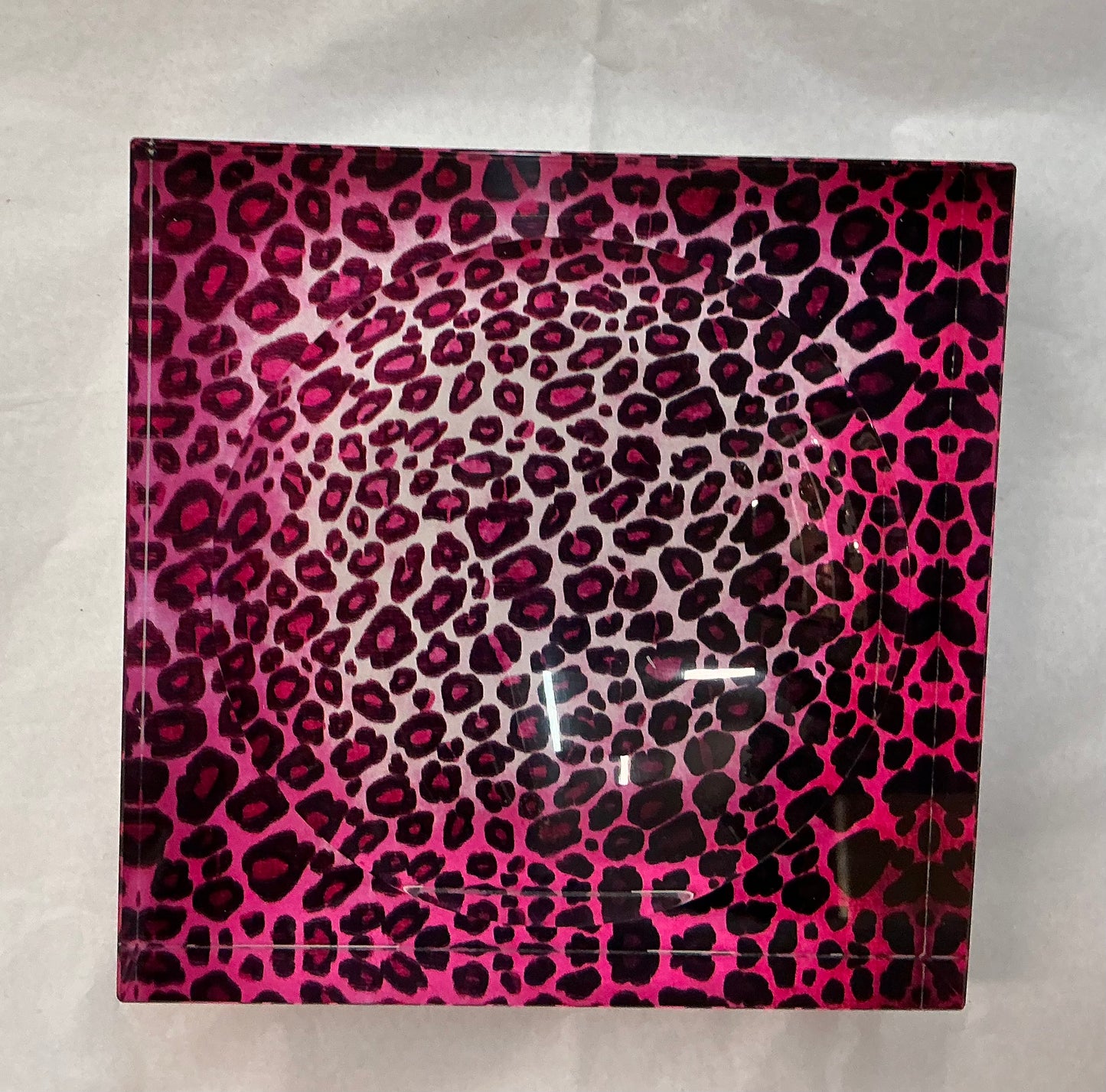 Hot Pink Leopard Acrylic Candy Tray