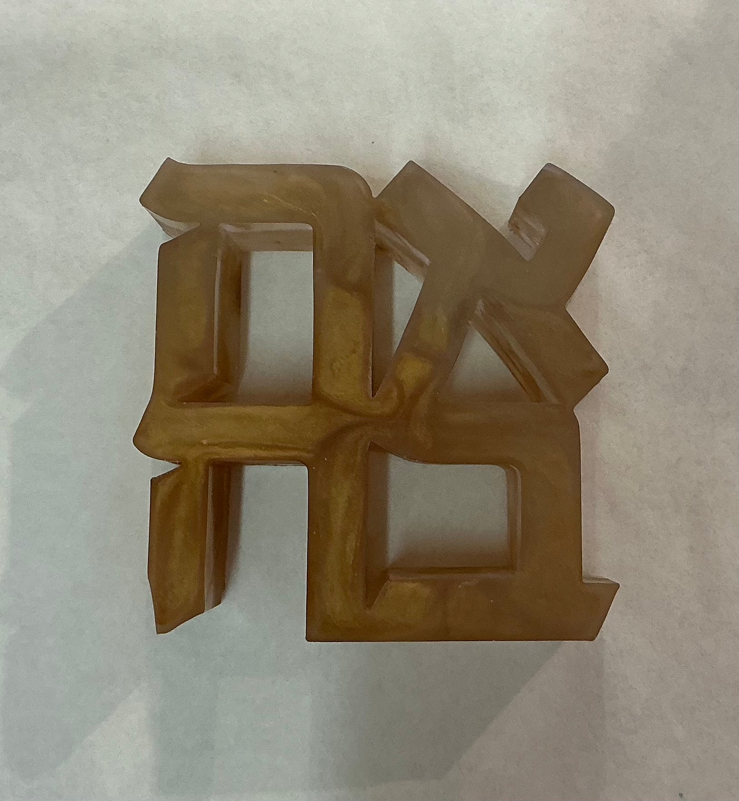 Gold Ahava "LOVE" Sculpture in Resin
