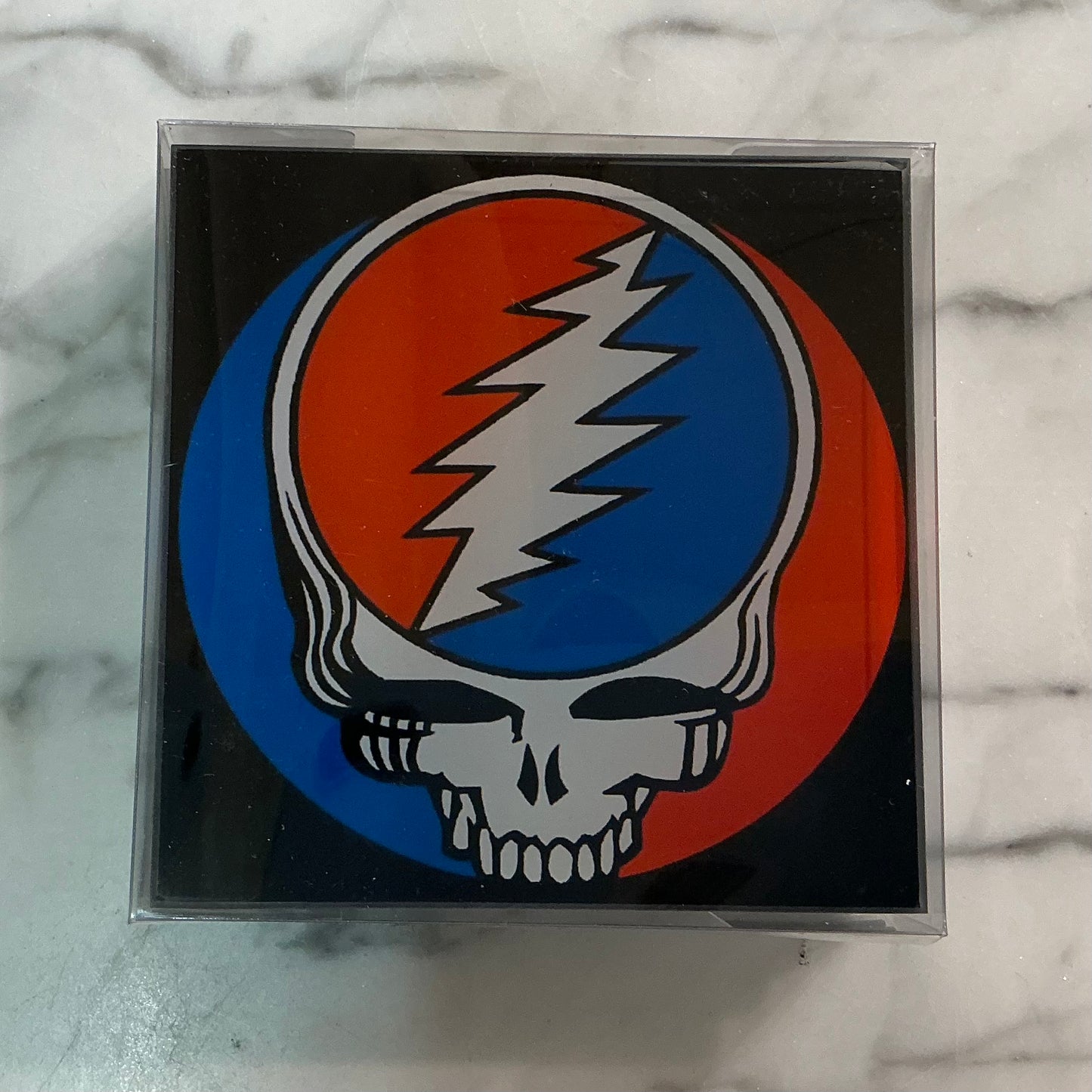 Steal Your Face Grateful Dead Handmade Single Fused Glass Coaster