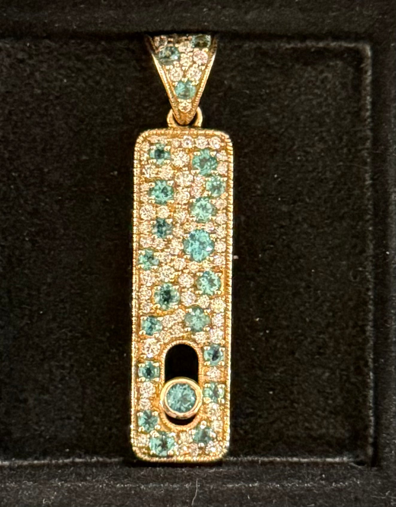 Pariba Tourmaline and Diamond Charm