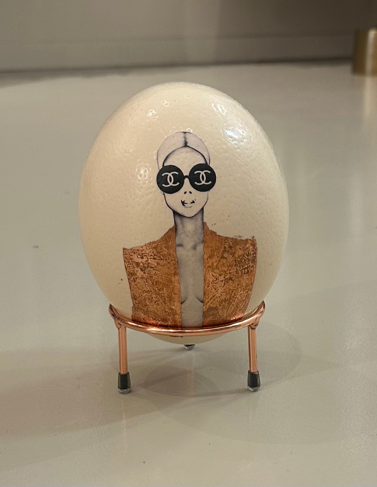 Designer Ostrich Egg from France