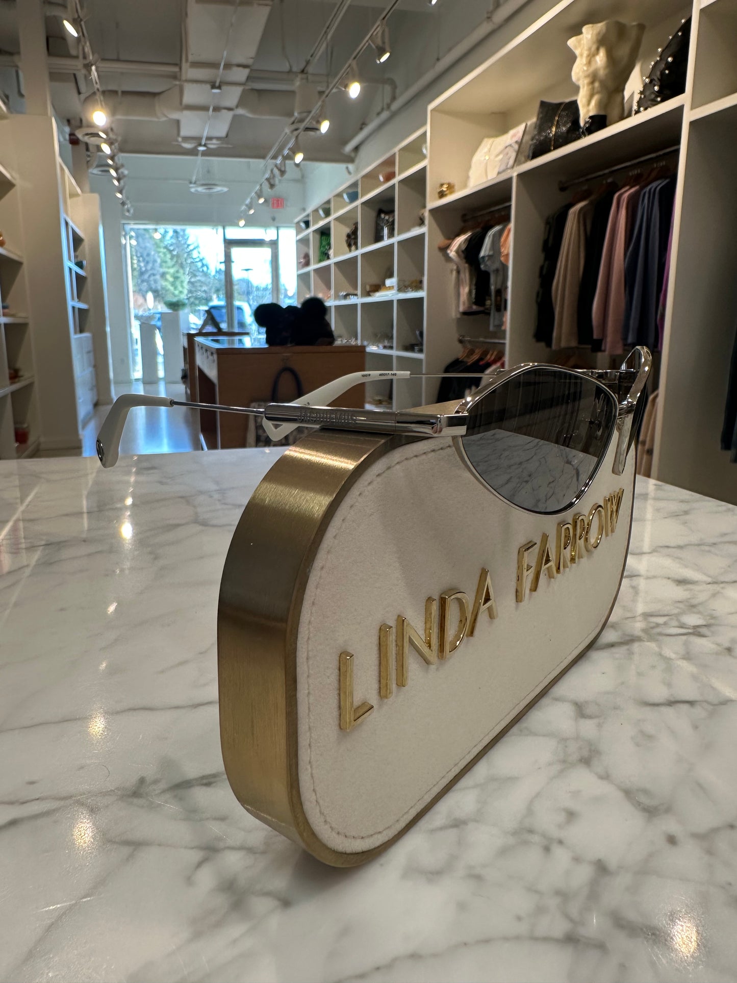 BAMBINO METAL SILVER/ MATT WHITE/ SILVER SUNGLASSES by LINDA FARROW