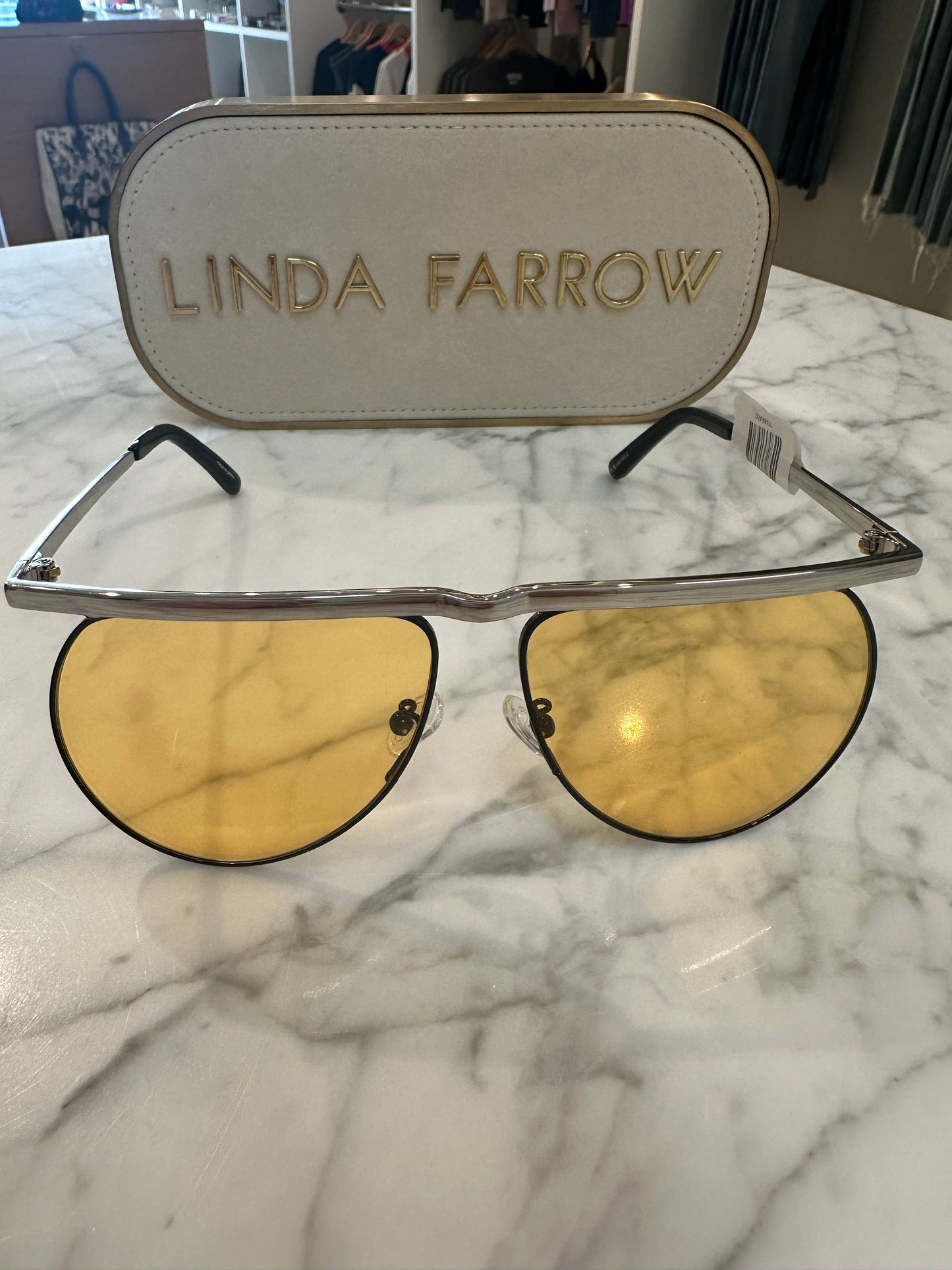 MINA- SILVER/ BLACK/ PEACH SUNGLASSES by LINDA FARROW