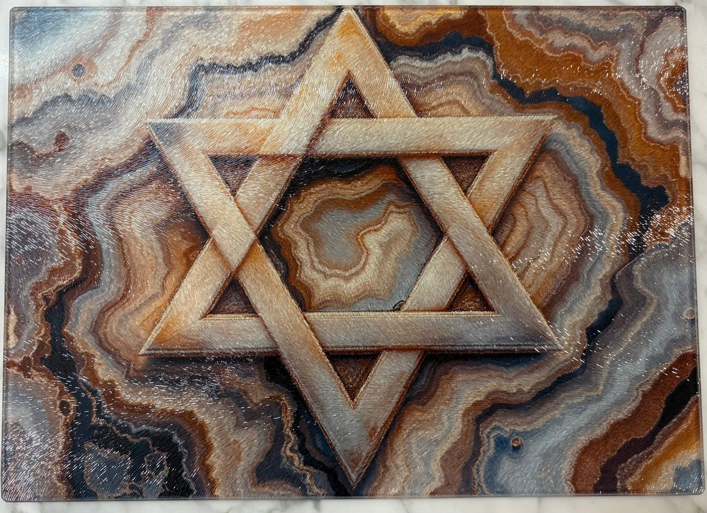 Agate Jewish Star of David Cutting Board