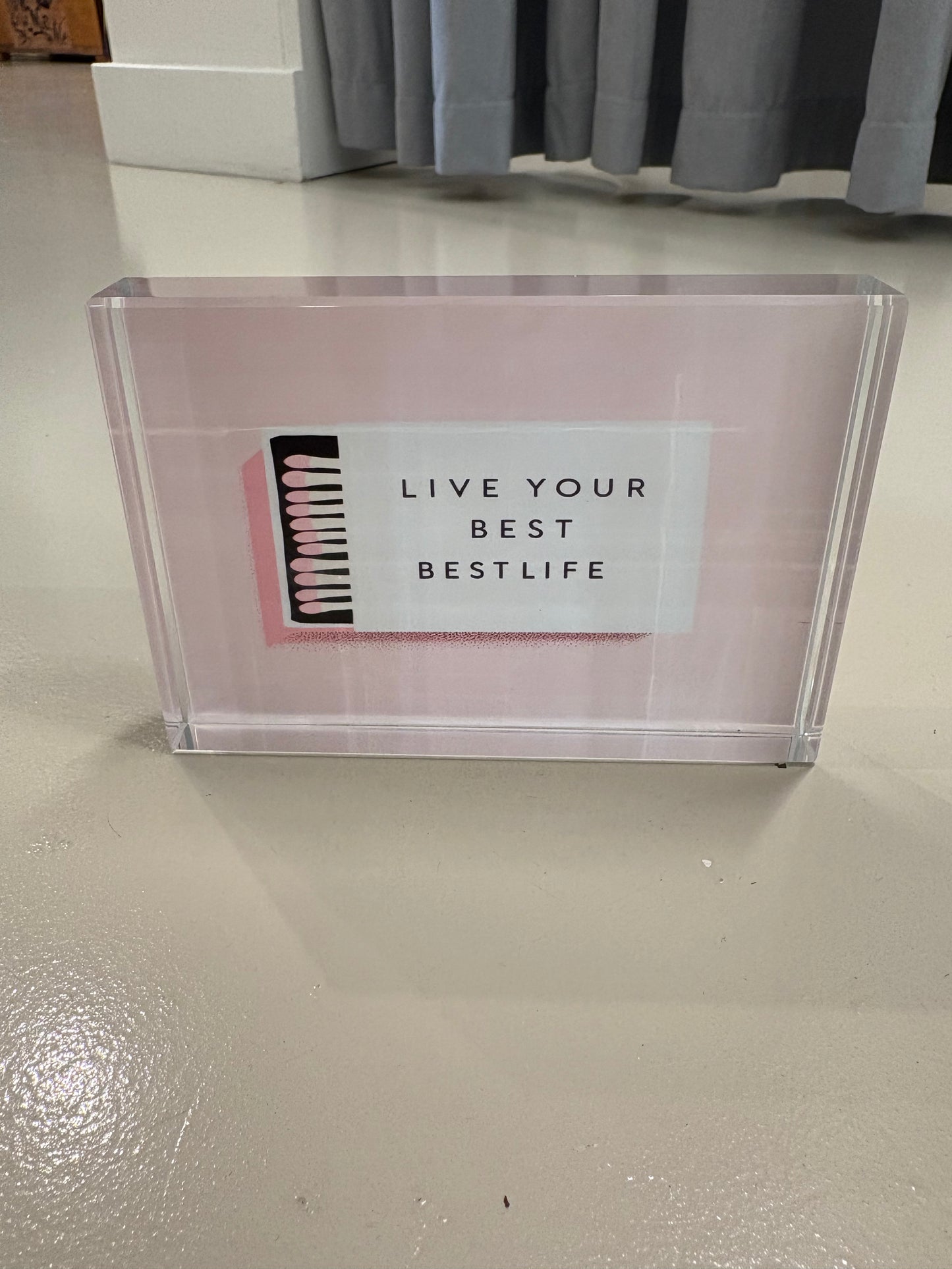 Live Your Best Best Life Glass Frame