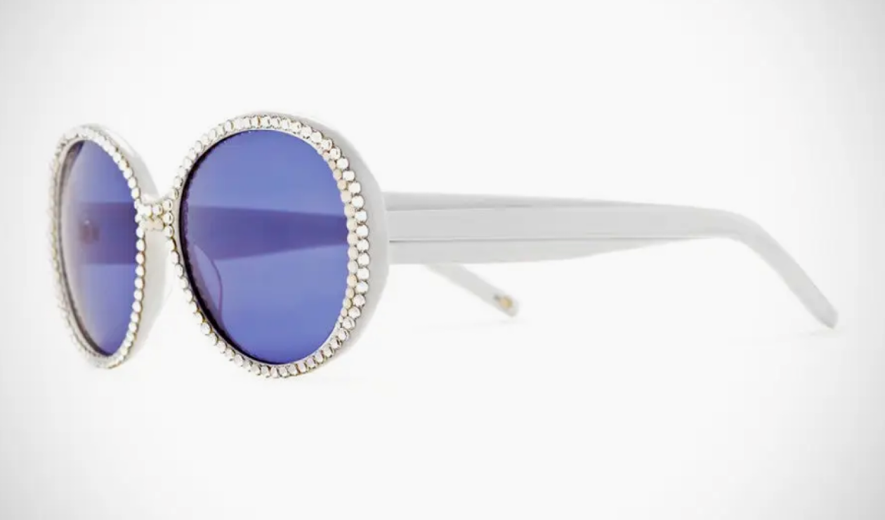 J. Crystal Oversize Crystalized White or Brown Sunglasses
