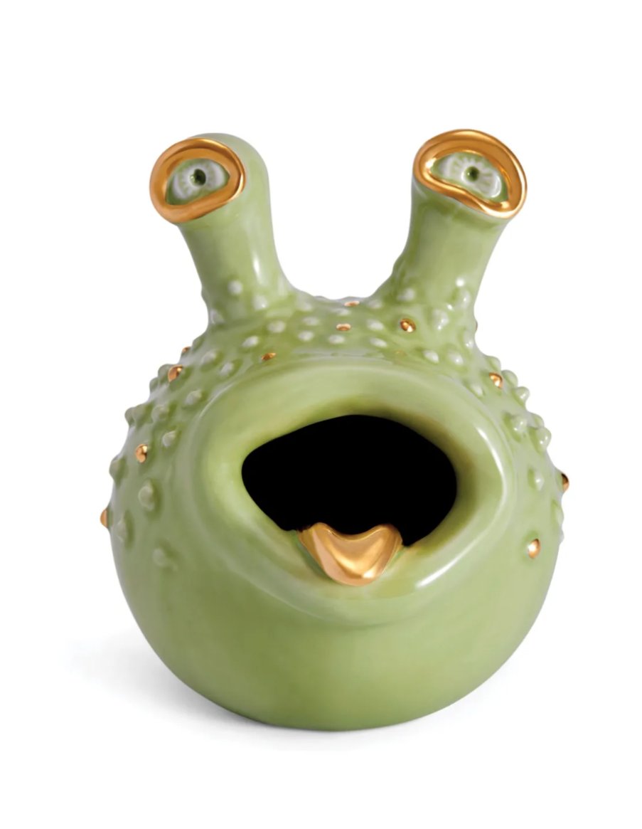 L'Objet, Haas Haashtray Ashtray Grand Matcha + Gold (8 x 4.75 x 5.75")