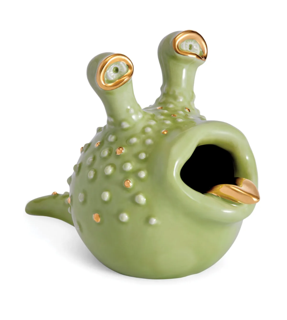 L'Objet, Haas Haashtray Ashtray Grand Matcha + Gold (8 x 4.75 x 5.75")