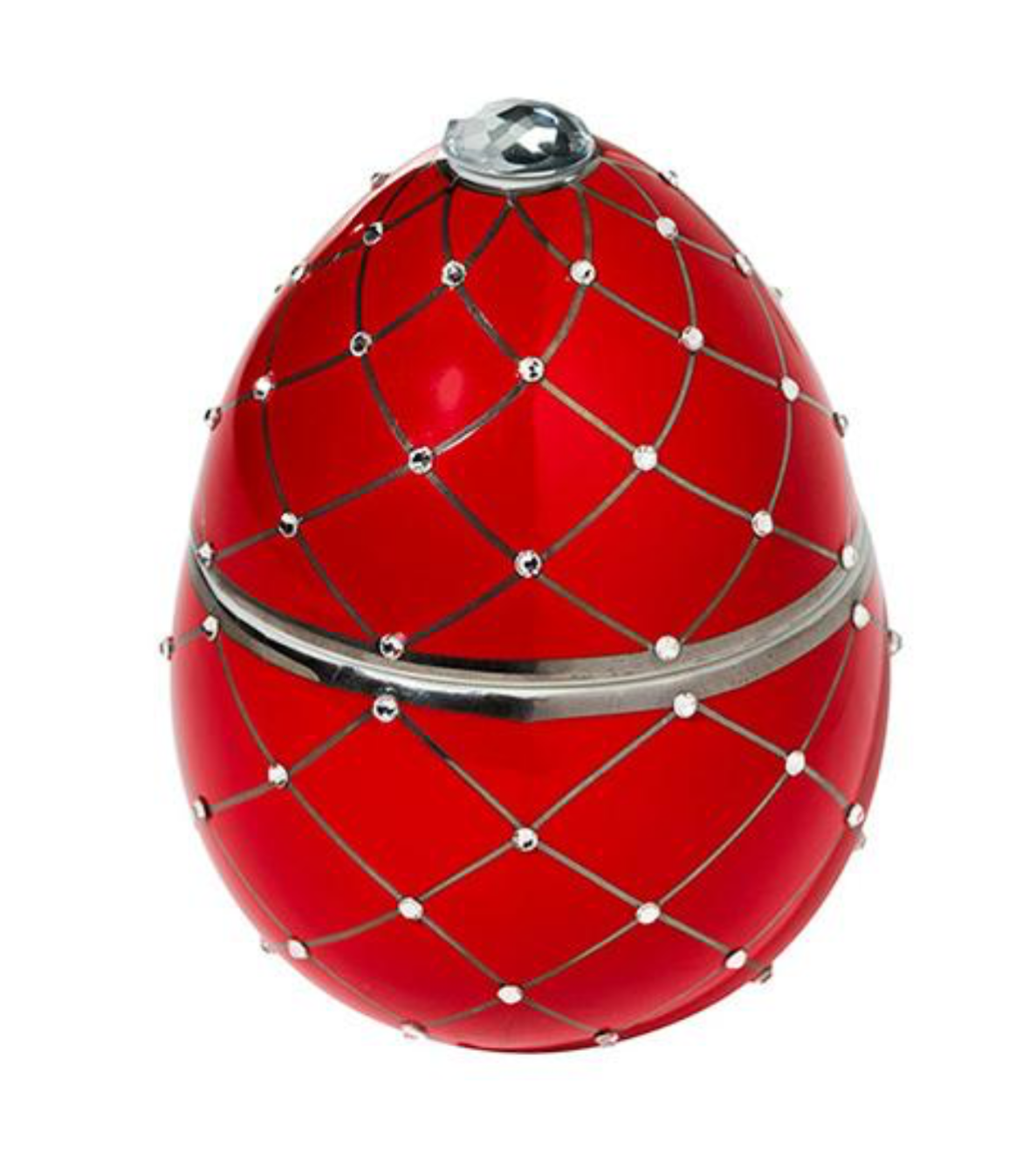 Ladenac Red Egg with Silver Stripes Candle